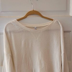 Z Supply, white waffle knit sweater, size medium
